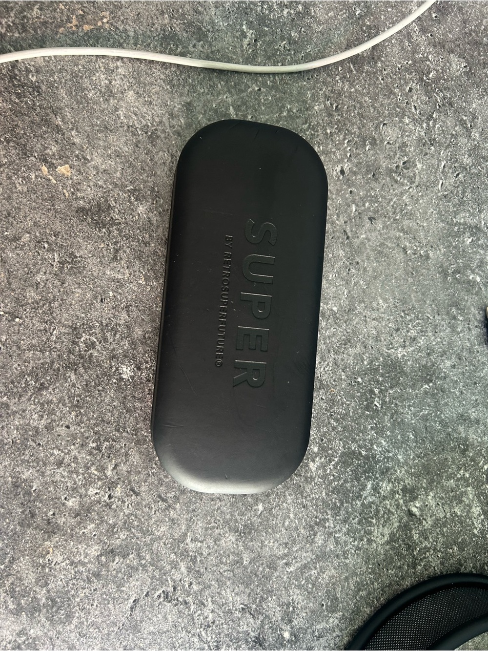Bape Black Sunglasses Case with Embossed SUPER Logo